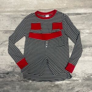 Stars Above Grey and White Striped PJ Set